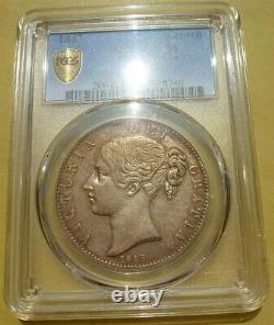 Great Britain 1847 Victoria Young Head Crown PCGS AU50