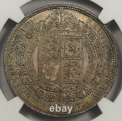 Great Britain 1887 Silver JUBILEE 1/2 Half Crown Coin NGC MS64 GEM BU VICTORIA