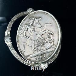 Great Britain 1887 Silver JUBILEE CROWN Queen VICTORIA Twistable Pin/Pen KM#765