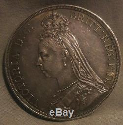 Great Britain 1887 Victoria Jubilee Silver Crown Very High Grade AU+
