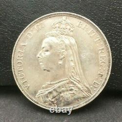 Great Britain 1889 Crown Queen Victoria Silver Coin #2