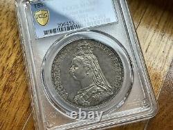 Great Britain 1889 Queen Victoria Crown Silver Coin PCGS Grade MS63 Nice Toned