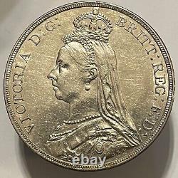 Great Britain 1889 Victoria Jubilee Head Silver Crown Toned Extra Fine