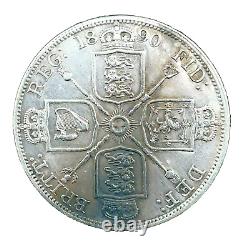 Great Britain 1890 JUBILEE Head Queen VICTORIA Double Florin Silver Coin KM#763