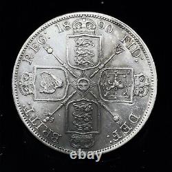 Great Britain 1890 JUBILEE Head Queen VICTORIA Double Florin Silver Coin KM#763