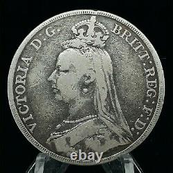 Great Britain 1891 Silver JUBILEE Crown Coin Queen VICTORIA KM#765