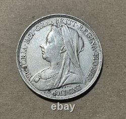 Great Britain 1895 LIX Large Silver Victorian Crown