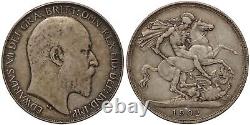 Great Britain 1902 Crown Edward VII S-3978 Sterling Silver Coin One-Year Type