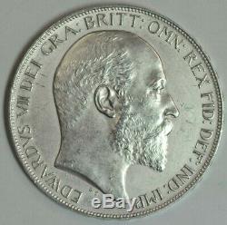 Great Britain 1902 King Edward VII St George Silver Crown Coin EF+