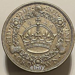 Great Britain 1928 George V Silver Crown Toned Very Fine+