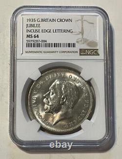 Great Britain 1935 Large Silver Crown (NGC MS 64)