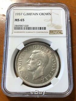 Great Britain 1937 Crown NGC MS 65 Top Pop 3/0 None Graded Higher