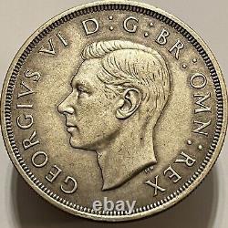 Great Britain 1937 George VI Coronation Silver Crown Toned Extra Fine