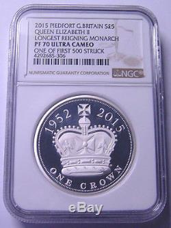 Great Britain 5 Pounds(One Crown) 2015 Silver Piefort NGC PF70UC Mtg500 only
