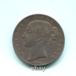 Great Britain Beautiful Historical Scarce Toned Qv Silver Crown, 1845, Km# 741