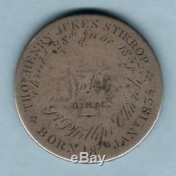Great Britain Christening Medal. Engraved on Charles 11 (1668) Crown. VG/G