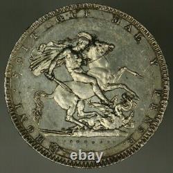Great Britain Crown 1820 George III Year of Reign LX AU/Unc some hairlines A2463