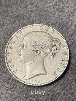 Great Britain Crown, 1845 Queen Victoria Silver Circulated