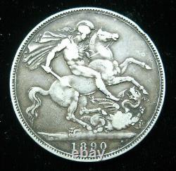 Great Britain Crown 1890 Silver Victoria Britsh Uk George Dragon 18# Money Coin
