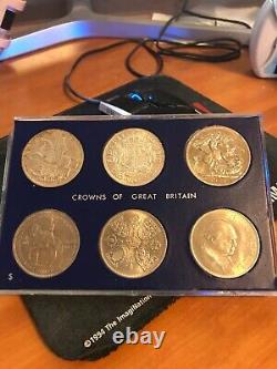 Great Britain Crowns Set Of 6, 1935, 1937 1951, 1951, 1953, 1960, and 1965