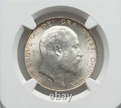 Great Britain Edward VII 1902 Half-crown Choice Uncirculated Certified Ngc Ms-64