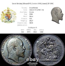 Great Britain, Edward VII, Crown 1902, toned, XF-UNC