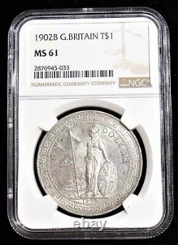 Great Britain Edward VII Trade Dollar 1902-B MS61 NGC