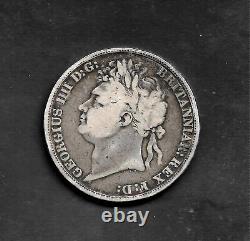 Great Britain GEORGE IV CROWN, edge SECUNDO, 1821, First Bust VF