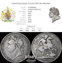 Great Britain, George IV, Crown 1821, Secundo, Fine+
