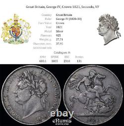 Great Britain, George IV, Crown 1821, Secundo, VF