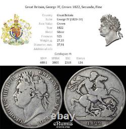 Great Britain, George IV, Crown 1822, Secundo, Fine
