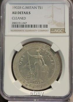 Great Britain George V Trade Dollar 1902 B NGC AU