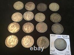 Great Britain Half Crown Silver Coins Lot of 16 0.50 silver