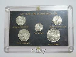 Great Britain Last Silver Coins 1946 Type Set Half Crown Shilling Pence