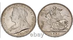 Great Britain, Queen Victoria. 1837-1901. Silver Crown. Dated 1893 and LVI AU+