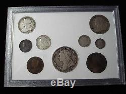 Great Britain Queen Victoria type coins set of 9 inc silver crown half crow #NLA