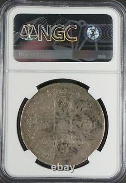 Great Britain Silver 1677 Crown NGC Graded F12 KM# 435