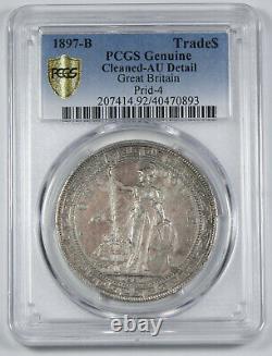 Great Britain UK 1897 B TRADE DOLLAR China $1 Silver Coin PCGS AU Nicely Toned