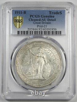 Great Britain UK 1911 B TRADE DOLLAR China $1 Silver Coin PCGS AU KM-T5