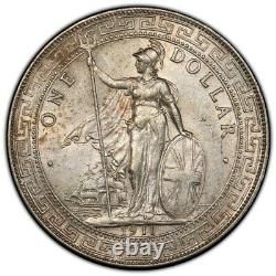 Great Britain UK 1911 B TRADE DOLLAR China $1 Silver Coin PCGS AU KM-T5