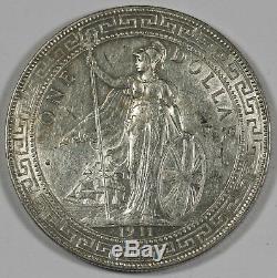 Great Britain UK 1911 B TRADE DOLLAR in China $1 Silver Coin Choice UNC