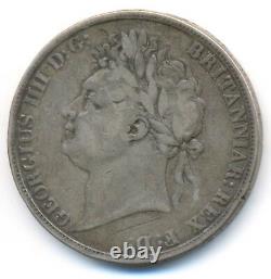 Great Britain UK King George IV Silver Crown 1821 SECUNDO Edge F/VF