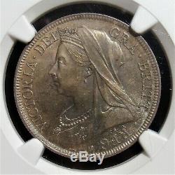 Great Britain Victoria 1/2 Crown 1900 MS65 NGC. Superb Toning