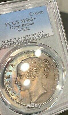 Great Britain Victoria 1844 Young Head Crown PCGS MS63+