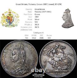 Great Britain, Victoria, Crown 1887, toned, XF-UNC