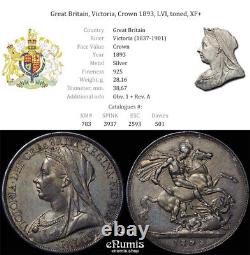 Great Britain, Victoria, Crown 1893, LVI, toned, XF+