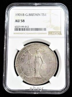 Great Britain Victoria Trade Dollar 1901-B AU58 NGC