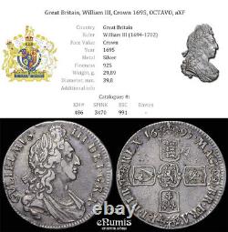 Great Britain, William III, Crown 1695, OCTAVO, aXF