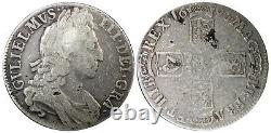 Great Britain William III Silver 1696 Crown OCTAVO SCARCE S#? 3470 KM# 486 (245)