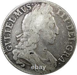 Great Britain William III Silver 1696 Crown OCTAVO SCARCE S#? 3470 KM# 486 (245)